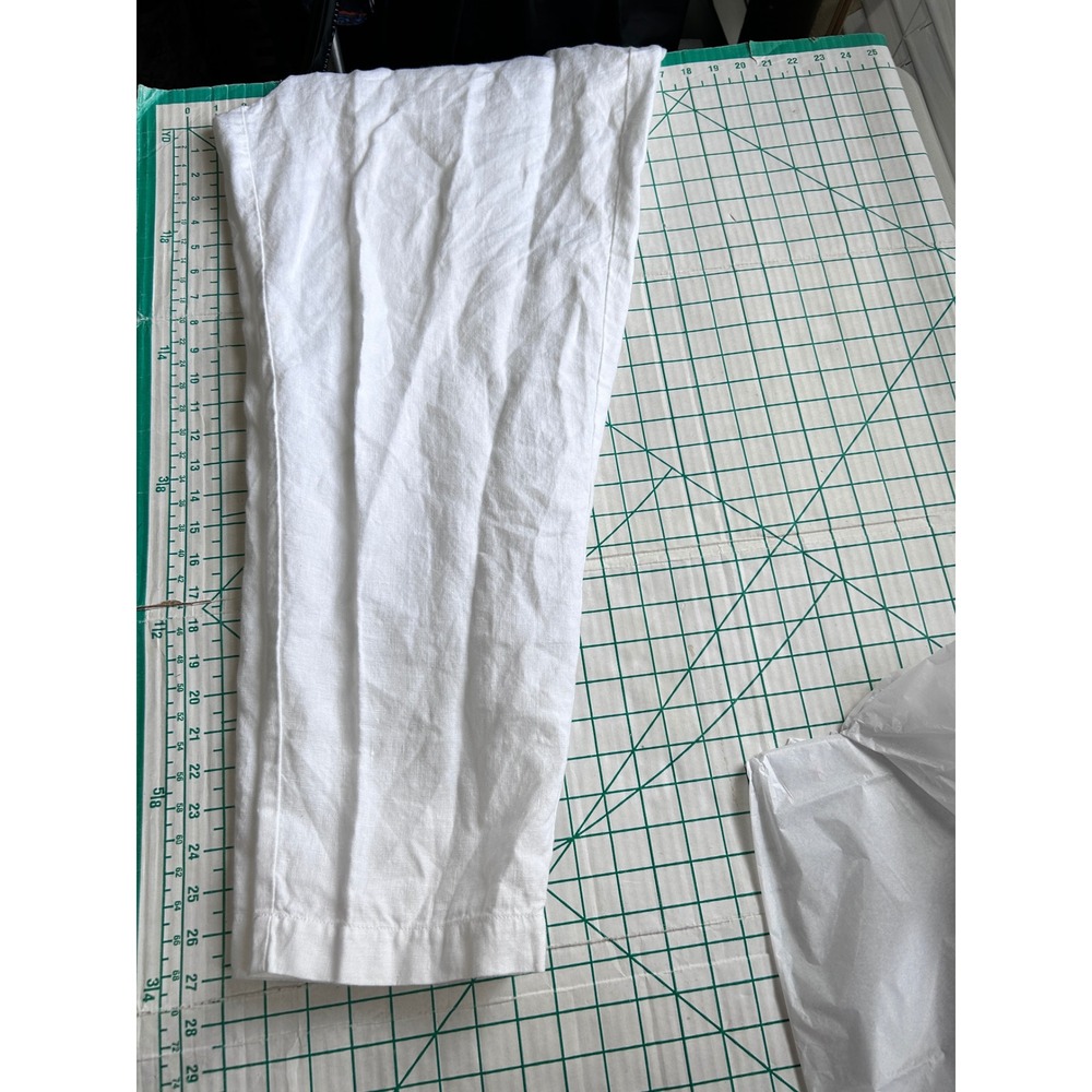 Eileen Fisher XL Linen Tapered Pants White Coastal Grandma Minimalist Lagenlook - Picture 7 of 10